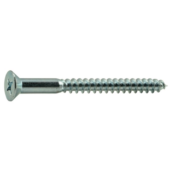 Midwest Fastener Wood Screw, #16, 3 in, Zinc Plated Steel Flat Head Phillips Drive, 50 PK 51886